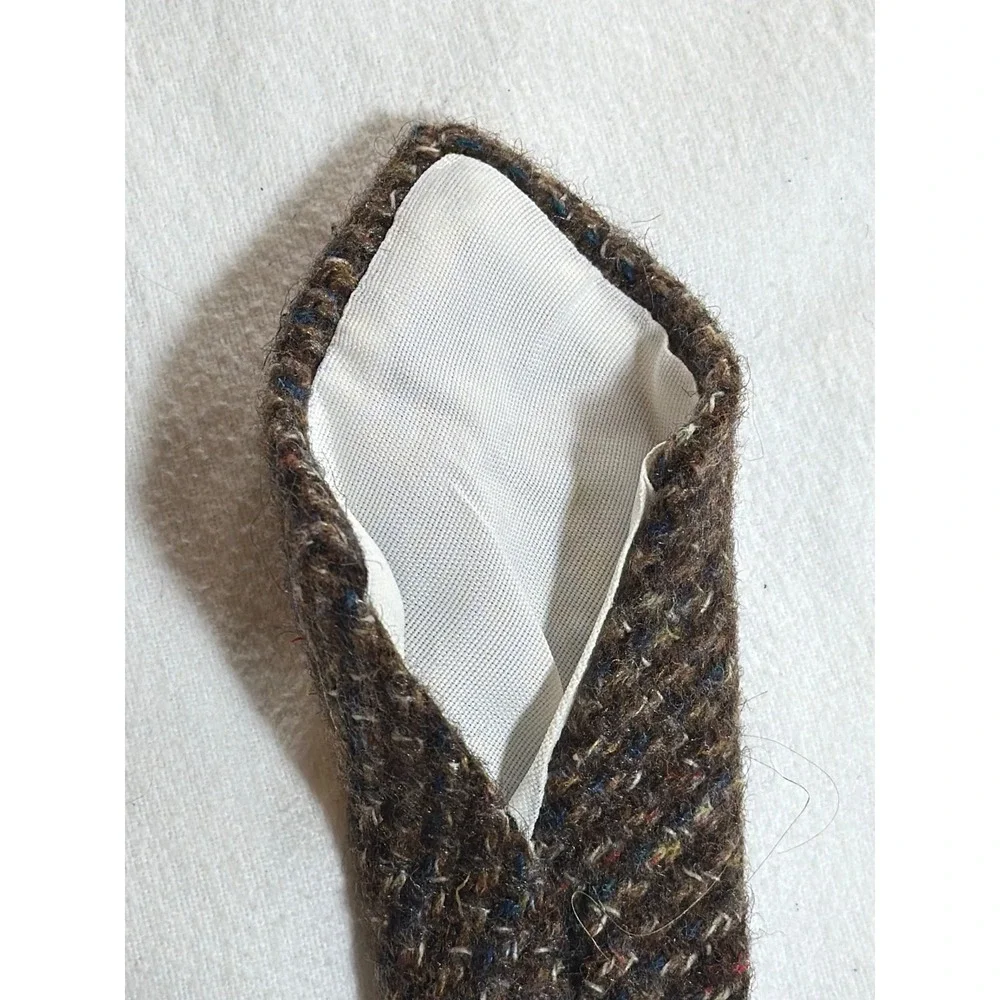 Vintage Brown Tweed Wool Necktie Multi Color Fleck RN 33535 Classic Tie